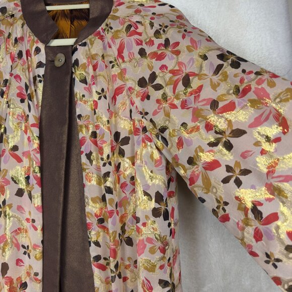 A0001 Diane Von Furstenberg Hadini Reversible Floral & Animal Print Coat Size 8 - Picture 4 of 16